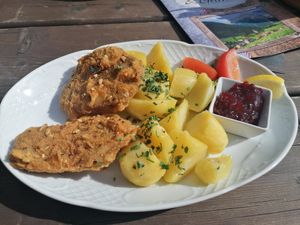 Panierter Seitan at Almi's Berghotel in Obernberg Am Brenner