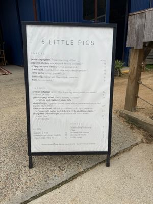 Menu at 5 Little Pigs - Jervis Bay Brewing Co in Huskisson