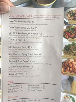 Host pointed to this section of the menu when I asked for vegan options. As a vegan, I’d feel more comfortable with a dedicated vegan section rather than vegetarian. at My Thai in Los Angeles