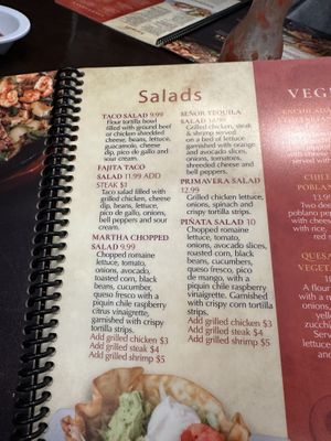 Some salads can be made vegan   at Señor Tequila in Vincennes