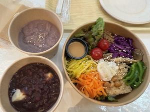佛陀碗、紫薯濃湯、紅豆麻糬湯  at Vege DELI - ベジ  in Osaka