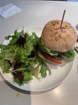 Burger black bean at Pure and Whole - Shanghai Centre in Shanghai