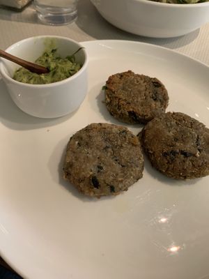 Quinoa patties at Pure and Whole - Shanghai Centre in Shanghai