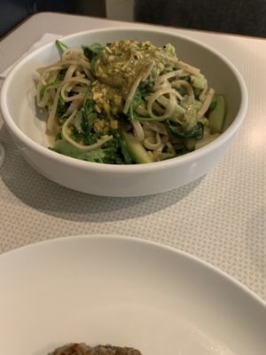 Pistachio linguine at Pure and Whole - Shanghai Centre in Shanghai