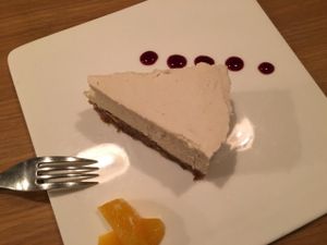 raw almond cashew cake (even better than the tofu cheesecake!) at Pure and Whole - Shanghai Centre in Shanghai