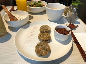 Quinoa Patties at Pure and Whole - Shanghai Centre in Shanghai