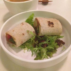 Wrap and salad at Pure and Whole - Shanghai Centre in Shanghai