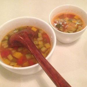 Vegetable soup - large (serves 2) and small size at Pure and Whole - Shanghai Centre in Shanghai