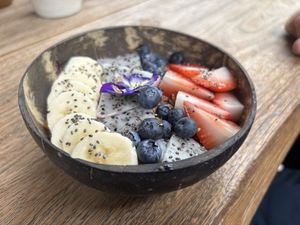 Coconut yogurt bowl  at Flora Plant Kitchen in Miami