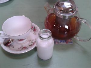 Chai latte with coconut milk at The Hub at Healthy Spirit in Manchester