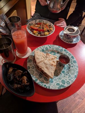Vegan breakfasts at Dishoom at Dishoom Permit Room in Cambridge