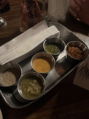 Incredible sauces but beware of the spice!  at Boca  in Tucson