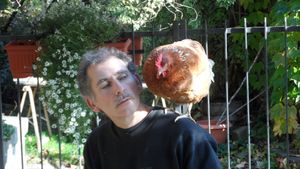 One of our very friendly rescued friends (on the right!) at Brugnola1932 Vegan Country House in Bardi