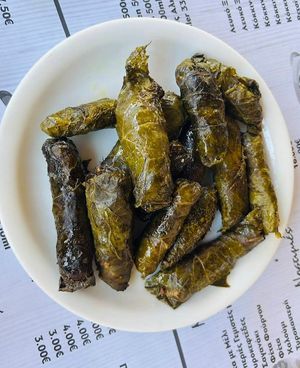 Stuffed vine leaves with rice at Ornament of Psinthos - Στολίδι της Ψίνθου in Rhodes