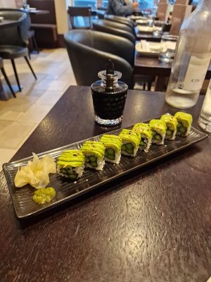 Avocado & asparagus sushi  at OKA - Notting Hill in West London