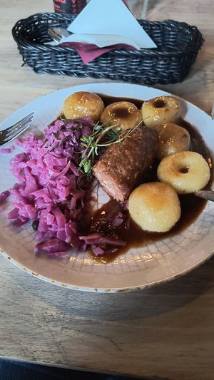 Wegańska wersja tradycyjnego śląskiego obiadu. at Larmo in Katowice
