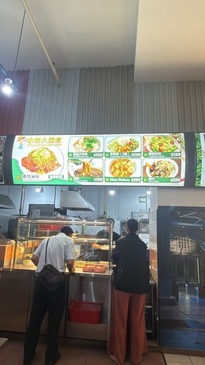 Mixed vegetables rice and daily specials available daily   at Little Shepherd Vegetarian in West Singapore