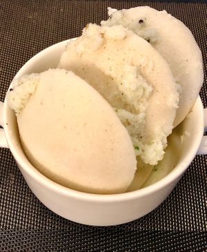 Idli with coconut chutney at Corniche All Day Dining Restaurant in Abu Dhabi