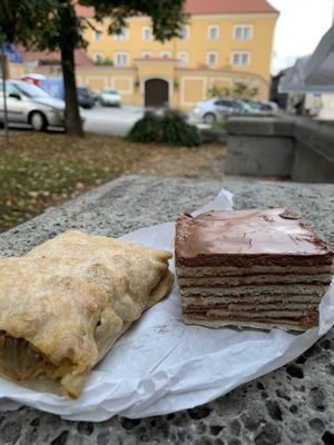 strudel filled with potato and madjarica  at bio&bio - Ilica in Zagreb