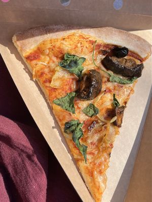 Vegan Smokey aubergine pizza  at Whole Foods Market in London