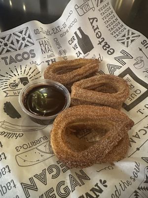 Churros with chocolate sauce    at Tacotarian - Miracle Mile in Las Vegas