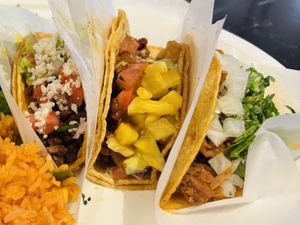 Taco trio - Asada, Pastor and Birria  at Tacotarian - Miracle Mile in Las Vegas