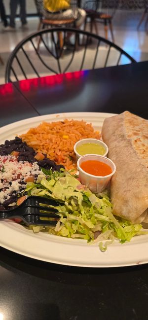 I forgot to mention the burrito my husband ordered. I ate the salad  and beans,  so good! at Tacotarian - Miracle Mile in Las Vegas