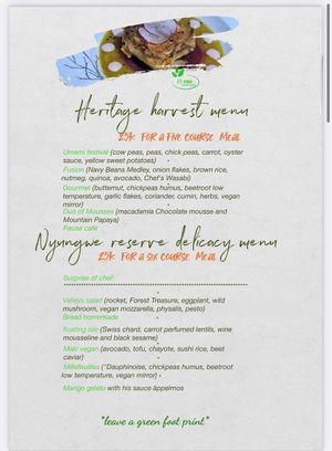 Regular menu   at Hi-Pima Boutique Hotel in Kigali