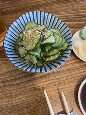 Sunomono cucumber saladd  at Mikuni  in Roseville