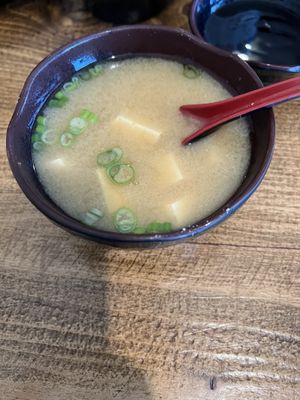 Vegan miso soupp  at Mikuni  in Roseville