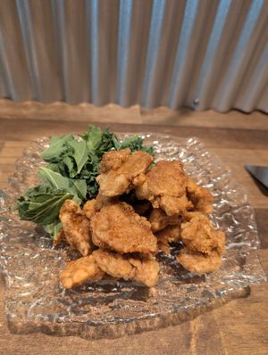 Fried soy meat at Gluten-Free & Vegan OKONOMIYAK Vim in Osaka