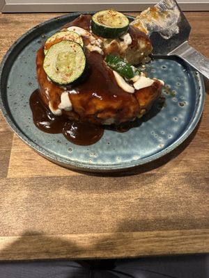 Zucchini Okonomiyaki   at Gluten-Free & Vegan OKONOMIYAK Vim in Osaka