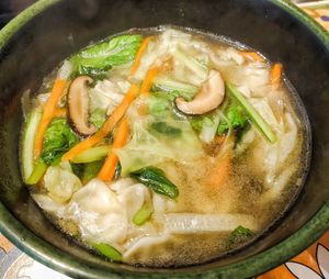 Wan ton soup at Roots & Seeds in Kuching