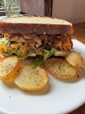 Vegan mushroom sandwichh  at Organic Smoothie Bowl and Cafe - Thamel  in Kathmandu