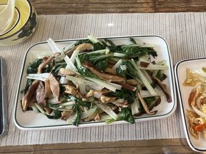 Fried mushrooms with vegetables: the best mushrooms I’ve ever had!  at Home Cooking Place - 闲来私房菜 in Yangshuo