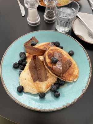 Blueberry & Bacon Vegan Pancakes  at KUBA @ Edinburgh Printmakers in Edinburgh