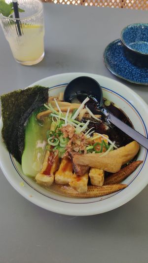 Vegan black garlic miso ramen  at Gyojasang in Brussels