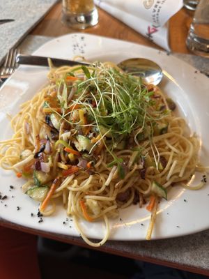 Hartweizennudeln mit Gemüse (Pasta noodles with vegetables)  at Gampenalpe in Ischgl