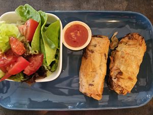 Spring rolls with salad at Kims Café in Neuss