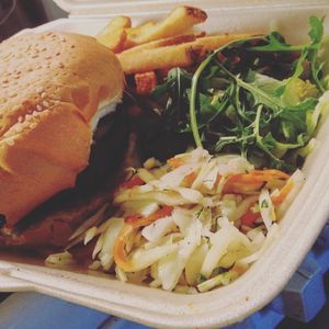 Burger at home at Just Vege in Helsinki