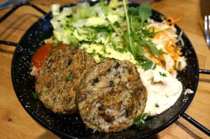 Mushroom steak at Just Vege in Helsinki