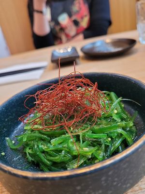 Seaweed salad with angel hair chilli at Umi in Edinburgh