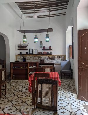 Inside at Jahazi Coffee House in Mombasa