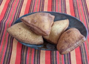 Mahamri (mandazi made with coconut milk) at Jahazi Coffee House in Mombasa