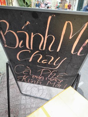 Notice at Banh Mi Chay Phe Van in Ho Chi Minh City