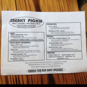lots of good stuff on the simple little menu plus daily specials on the board at Sneaky Pickle & Bar Brine in New Orleans
