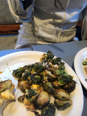 Brussels sprouts on toast  at Sneaky Pickle & Bar Brine in New Orleans