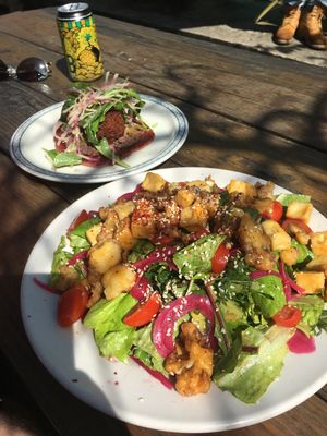 Cauliflower salad with Beet flatbread at Sneaky Pickle & Bar Brine in New Orleans
