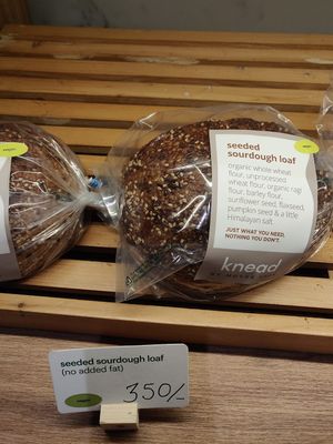 Vegan sourdough loaf at knead by moshe shek in Mumbai