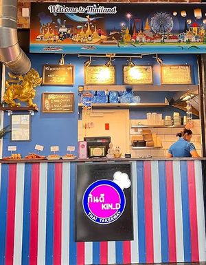 Thai food stall in the street food.  at Kin_d Thai in Fredericia